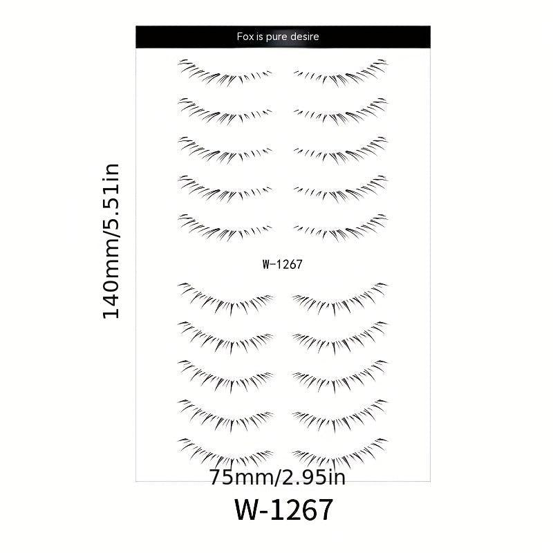 1pc Lower Eyelash Tattoo Sticker Waterproof False Eyelash Temporary Disposable