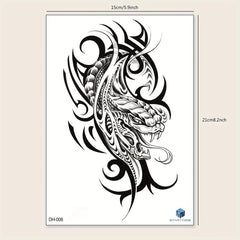 Abstract Animal Pattern Flower Temporary Tattoo Sticker 1 Piece