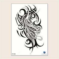 Abstract Animal Pattern Flower Temporary Tattoo Sticker 1 Piece