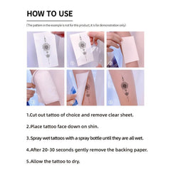 6 Sheets Small Tattoo Stickers Finger Wrist Collection Sweet Daily Body Art