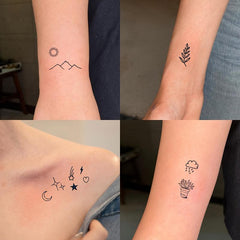 6 Sheets Small Tattoo Stickers Finger Wrist Collection Sweet Daily Body Art