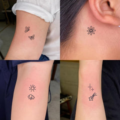6 Sheets Small Tattoo Stickers Finger Wrist Collection Sweet Daily Body Art