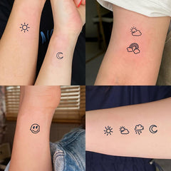 6 Sheets Small Tattoo Stickers Finger Wrist Collection Sweet Daily Body Art