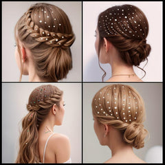 4 PCS Self Adhesive Face Rhinestones Makeup Jewelry Set