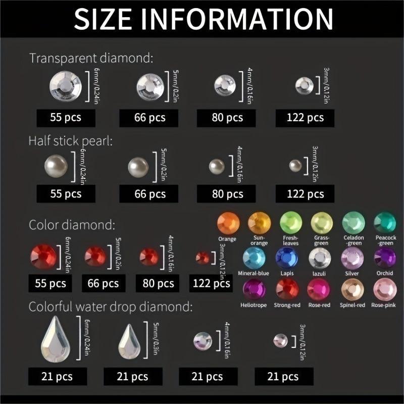 4 PCS Self Adhesive Face Rhinestones Makeup Jewelry Set