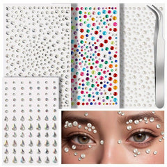 4 PCS Self Adhesive Face Rhinestones Makeup Jewelry Set