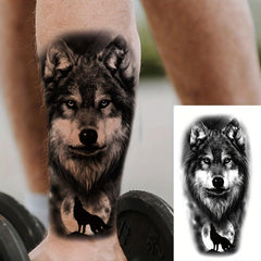 8 Pcs Wolf Head Temporary Tattoo Stickers, Body Art Large Half Arm Sleeve