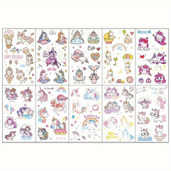 10 Pcs Butterfly Dinosaur Unicorn Tattoo Stickers for Boys Girls