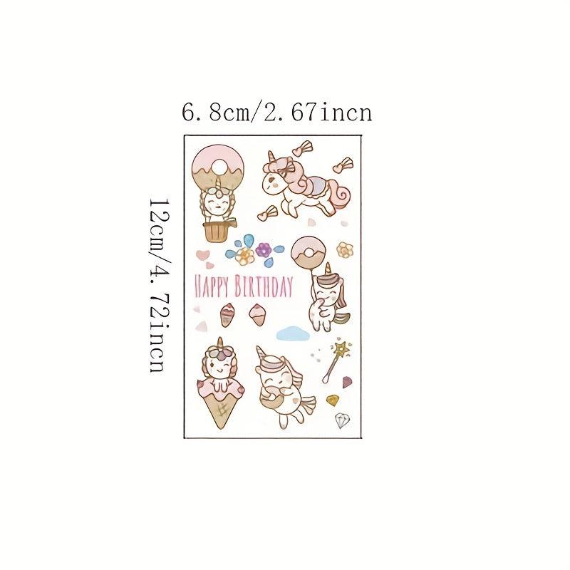 10 Pcs Butterfly Dinosaur Unicorn Tattoo Stickers for Boys Girls