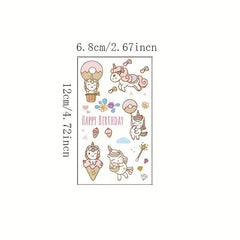 10 Pcs Butterfly Dinosaur Unicorn Tattoo Stickers for Boys Girls
