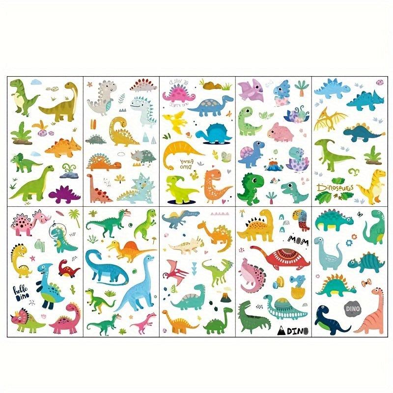 10 Pcs Butterfly Dinosaur Unicorn Tattoo Stickers for Boys Girls
