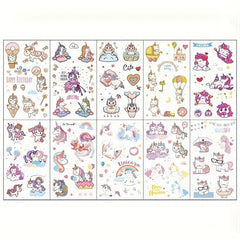 10 Pcs Butterfly Dinosaur Unicorn Tattoo Stickers for Boys Girls