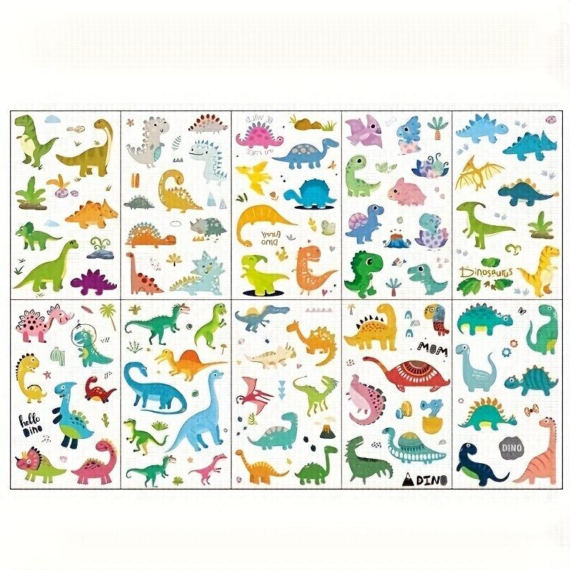 10 Pcs Butterfly Dinosaur Unicorn Tattoo Stickers for Boys Girls