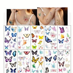 10 Pcs Butterfly Dinosaur Unicorn Tattoo Stickers for Boys Girls