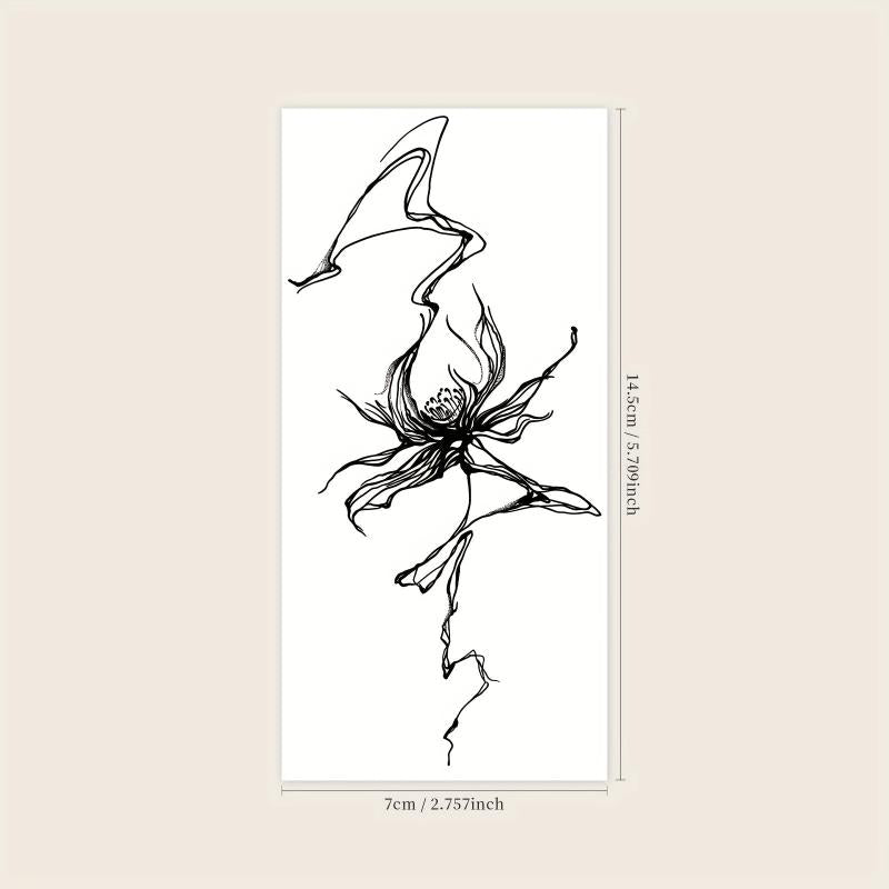 Herbal Juice Semi-permanent Ink Flower Pattern Tattoo Lasts 1-2 Weeks