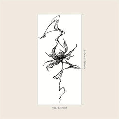Herbal Juice Semi-permanent Ink Flower Pattern Tattoo Lasts 1-2 Weeks