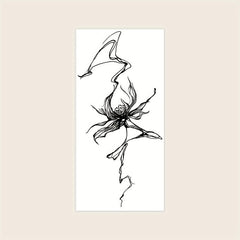 Herbal Juice Semi-permanent Ink Flower Pattern Tattoo Lasts 1-2 Weeks