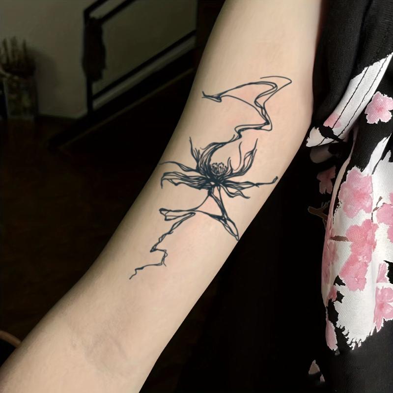 Herbal Juice Semi-permanent Ink Flower Pattern Tattoo Lasts 1-2 Weeks