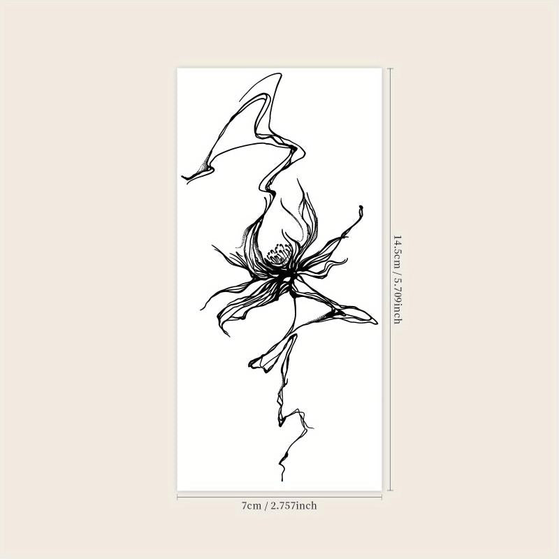Herbal Juice Semi-permanent Ink Flower Pattern Tattoo Lasts 1-2 Weeks