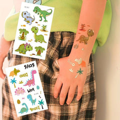 Glitter Dinosaur Temporary Tattoos Bronzing Dinosaur Waterproof 100 Styles