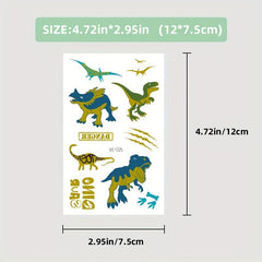 Glitter Dinosaur Temporary Tattoos Bronzing Dinosaur Waterproof 100 Styles
