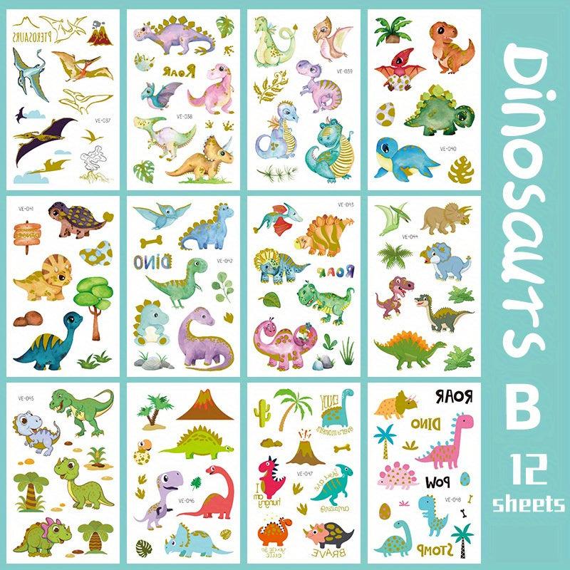 Glitter Dinosaur Temporary Tattoos Bronzing Dinosaur Waterproof 100 Styles