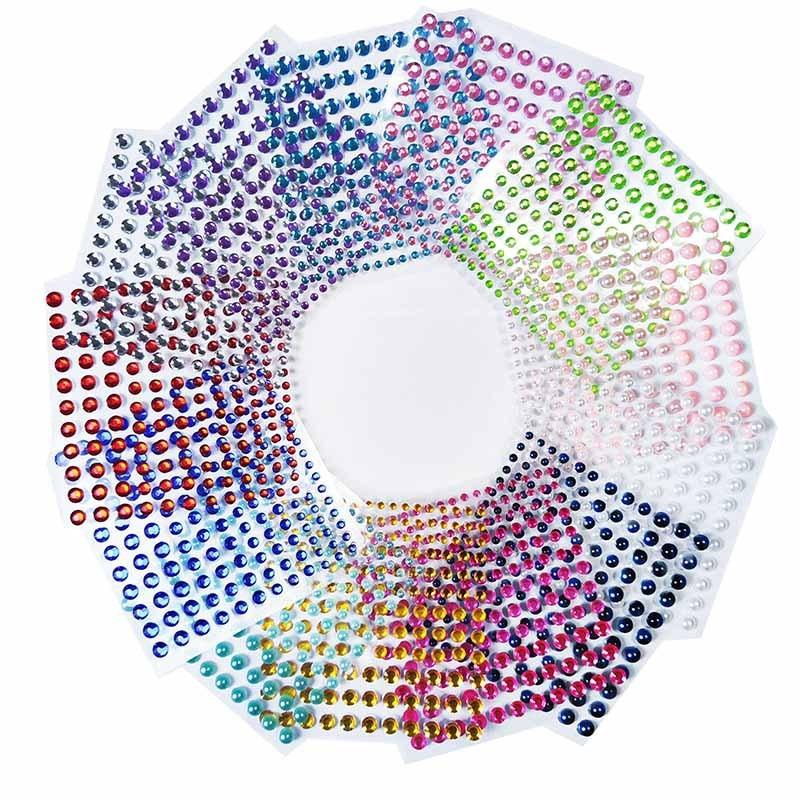 144 Pcs Eye Stickers Self-Adhesive Acrylic Crystal Sparkling Face Decoration