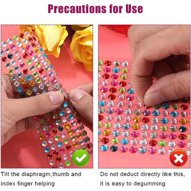 12PCS 3-5 Self-adhesive Gem Sticker Rhinestone Crystal For DIY Craft Nails