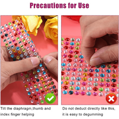 12PCS 3-5 Self-adhesive Gem Sticker Rhinestone Crystal For DIY Craft Nails