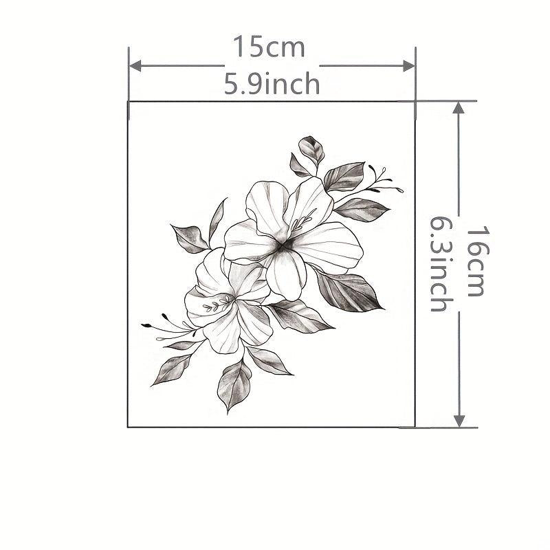 12pcs Waterproof Flower Tattoo Stickers for Women