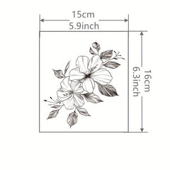 12pcs Waterproof Flower Tattoo Stickers for Women