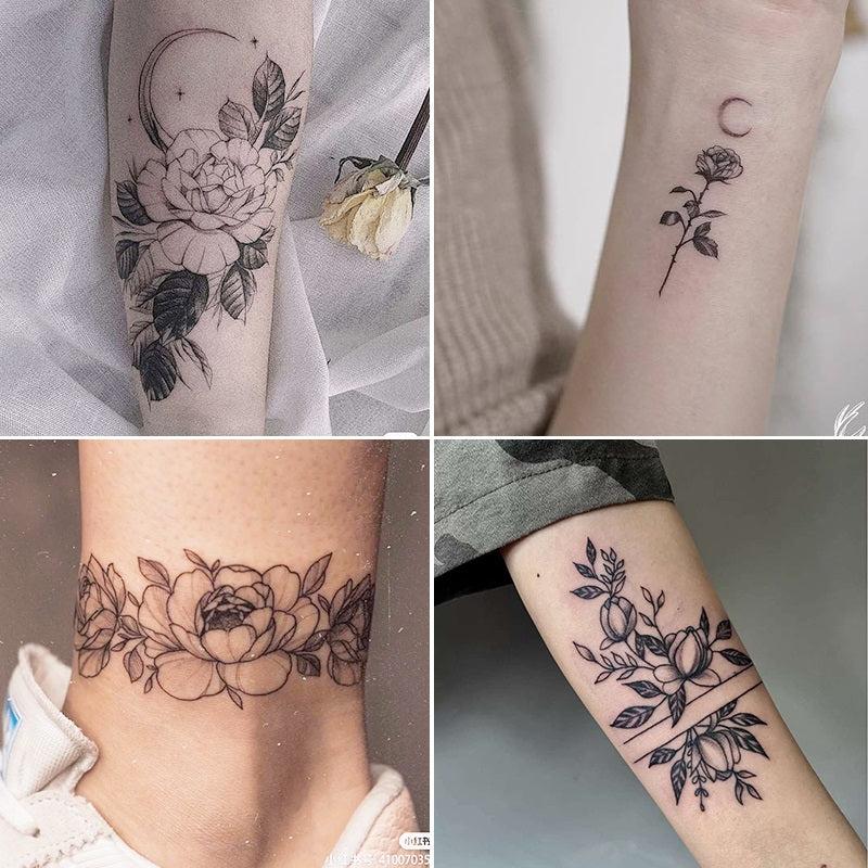 12pcs Waterproof Flower Tattoo Stickers for Women