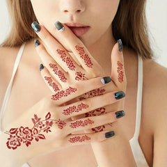 Sexy Lace Tattoo Stickers Brown Red Waterproof Sweat Long Lasting