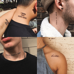 Waterproof Temporary Tattoo Stickers - English Alphabet