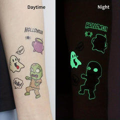 24 Glow In Dark Halloween Temporary Tattoos