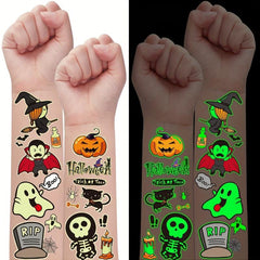 24 Glow In Dark Halloween Temporary Tattoos