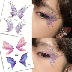 12 Sheets Butterfly Face Sticker Temporary Tattoo Sticker Glitter Eye Sticker