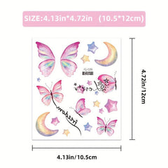 12 Sheets Butterfly Face Sticker Temporary Tattoo Sticker Glitter Eye Sticker