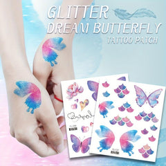 12 Sheets Butterfly Face Sticker Temporary Tattoo Sticker Glitter Eye Sticker