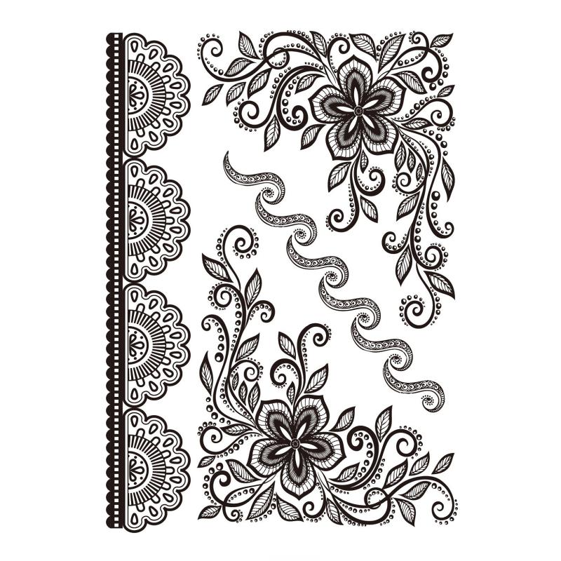 Lace Tattoo Sticker Waterproof Leg Bridal Arm Ring Temporary Tattoo
