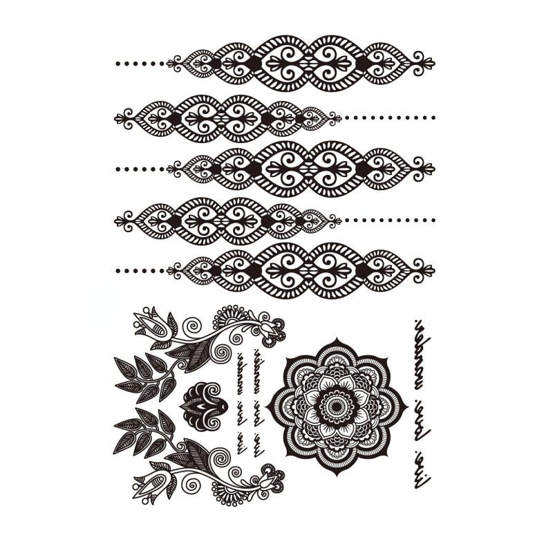 Lace Tattoo Sticker Waterproof Leg Bridal Arm Ring Temporary Tattoo