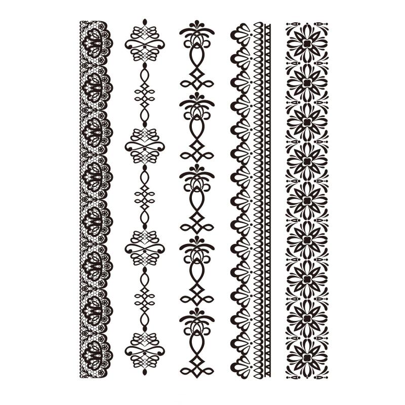 Lace Tattoo Sticker Waterproof Leg Bridal Arm Ring Temporary Tattoo
