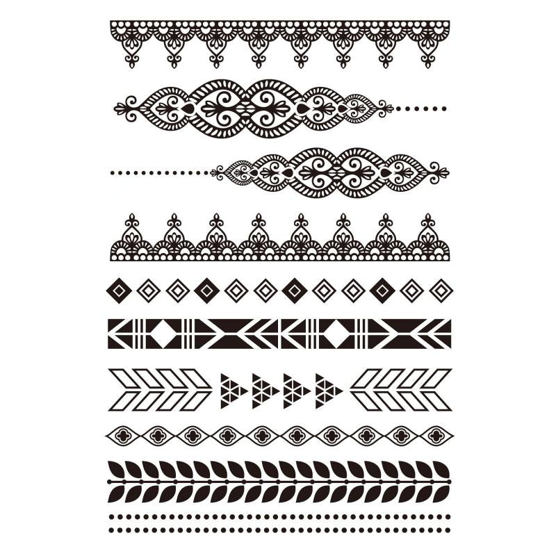 Lace Tattoo Sticker Waterproof Leg Bridal Arm Ring Temporary Tattoo