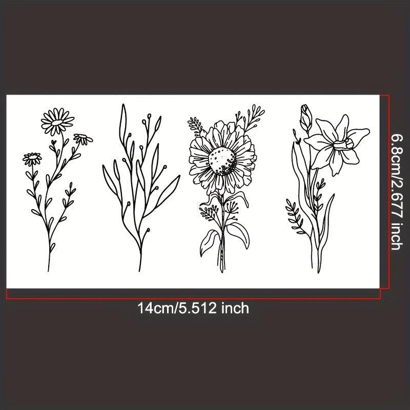 Wild Plant Temporary Tattoos Lavender, Sweet Pea, Larkspur Patterns