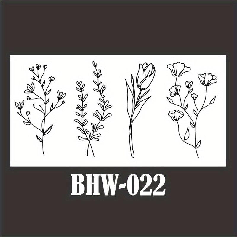 Wild Plant Temporary Tattoos Lavender, Sweet Pea, Larkspur Patterns