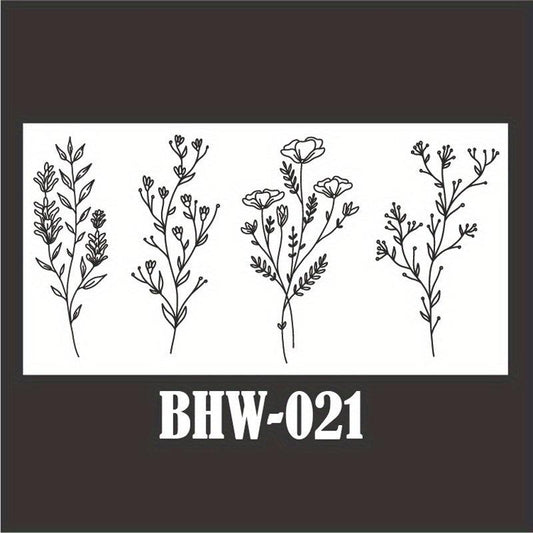 Wild Plant Temporary Tattoos Lavender, Sweet Pea, Larkspur Patterns