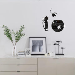 Cat Mirror Acrylic Wall Decoration Fun DIY Stickers Self adhesive