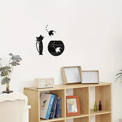 Cat Mirror Acrylic Wall Decoration Fun DIY Stickers Self adhesive