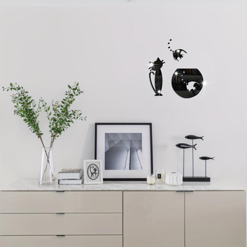 Cat Mirror Acrylic Wall Decoration Fun DIY Stickers Self adhesive