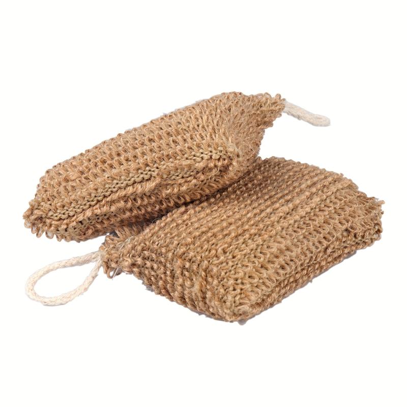 Exfoliating Jute Shower Sponge Pad with Hanging Rope